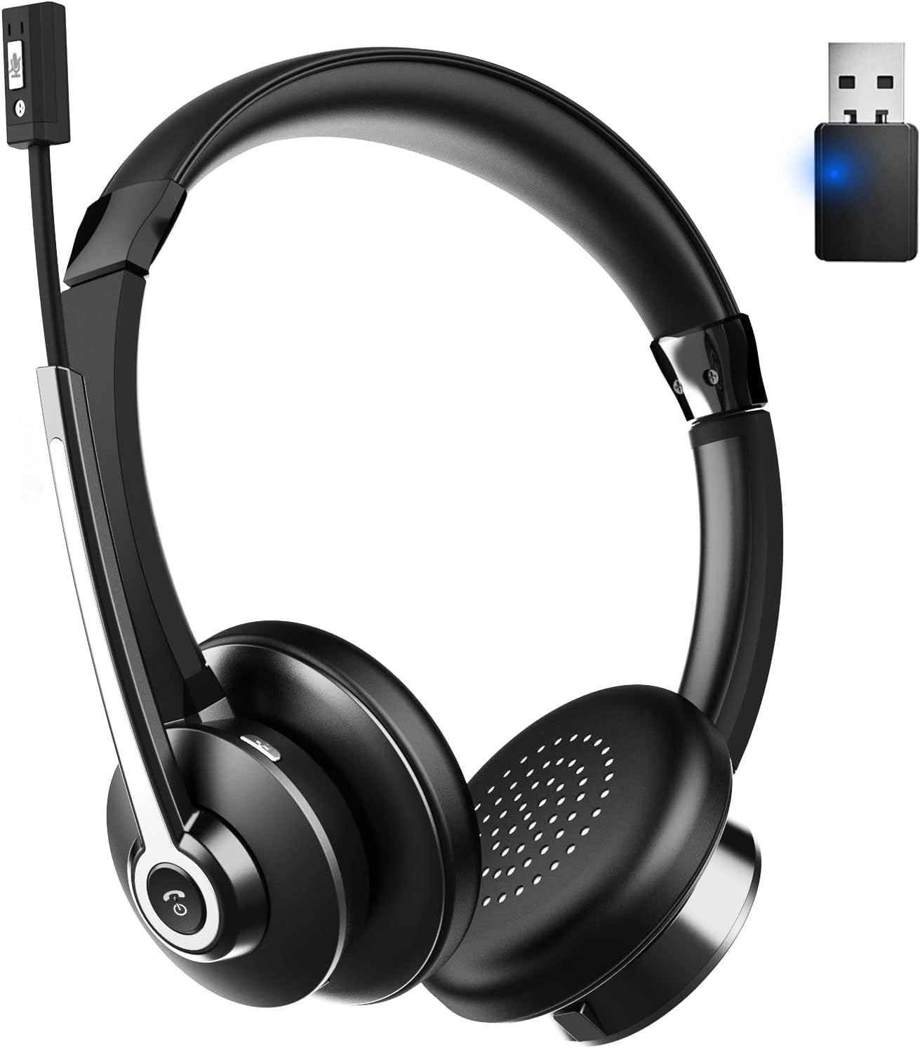Wireless Bluetooth Headset with Microphone, Noise Cancelling, USB Dongle, On-Ear, Pack of 2 K229501
