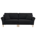 Black Upholstered 2-Seat Loveseat Sofa with 2 Pillows T828