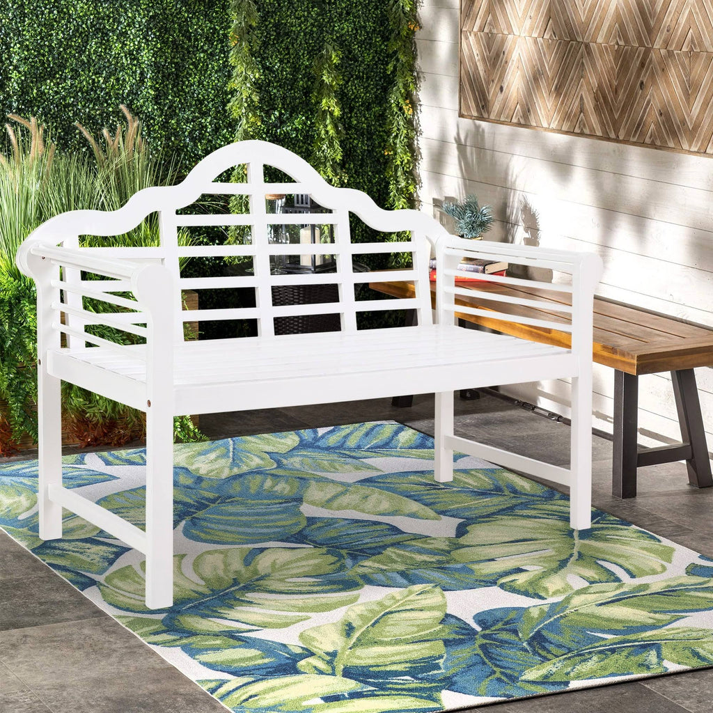 Black Acacia Wood Bench with Backrest and Armrests V687224