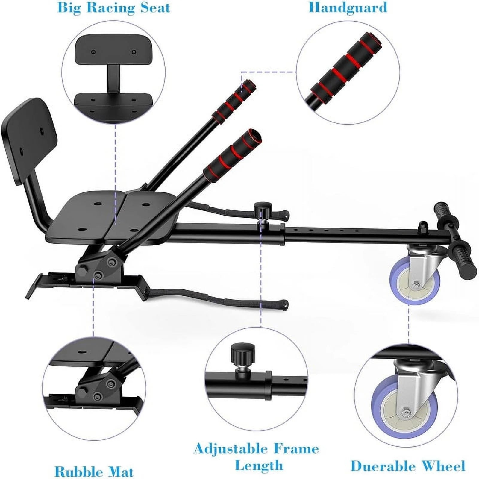 Black Hoverboard Seat Attachment for 6.5" 8" 10" Self Balancing Scooter B19806