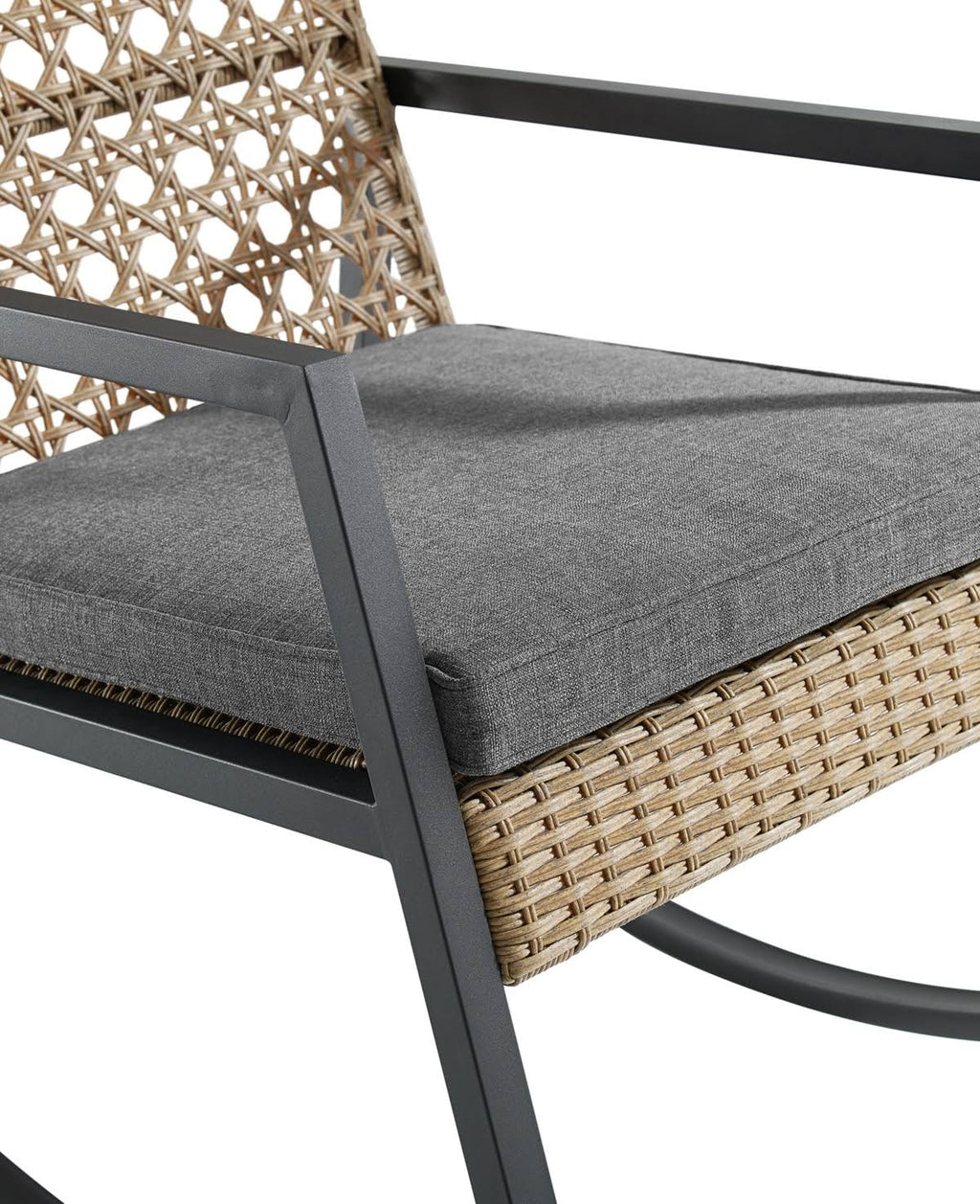 Dark Brown Patio Rattan Rocking Chair V94148