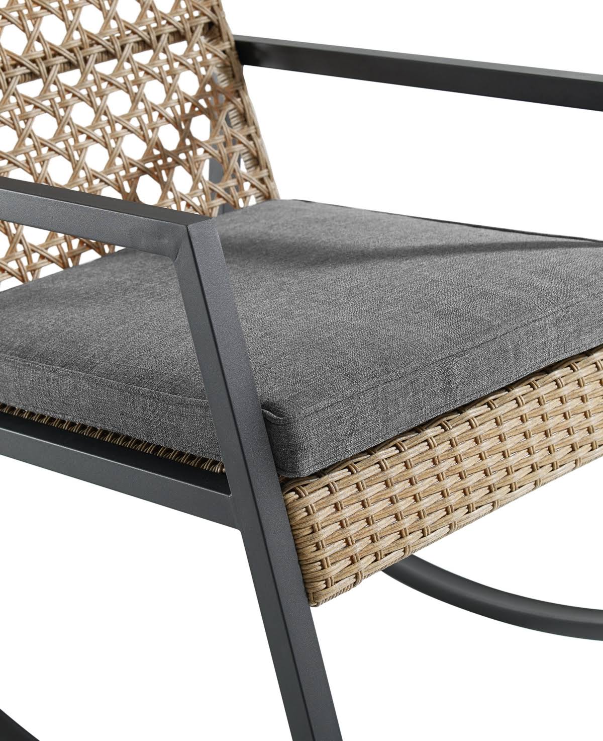 Dark Brown Patio Rattan Rocking Chair V94148