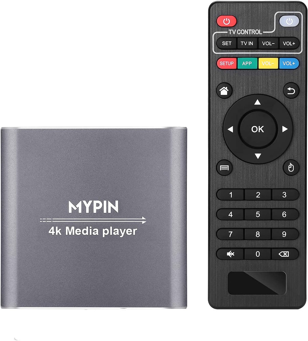 4K Media Player with Remote Control, HDMI, Grey Y8189