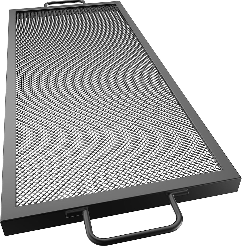 Black Steel Fire Pit Cooking Grate with Handles, Pack of 2 C823848