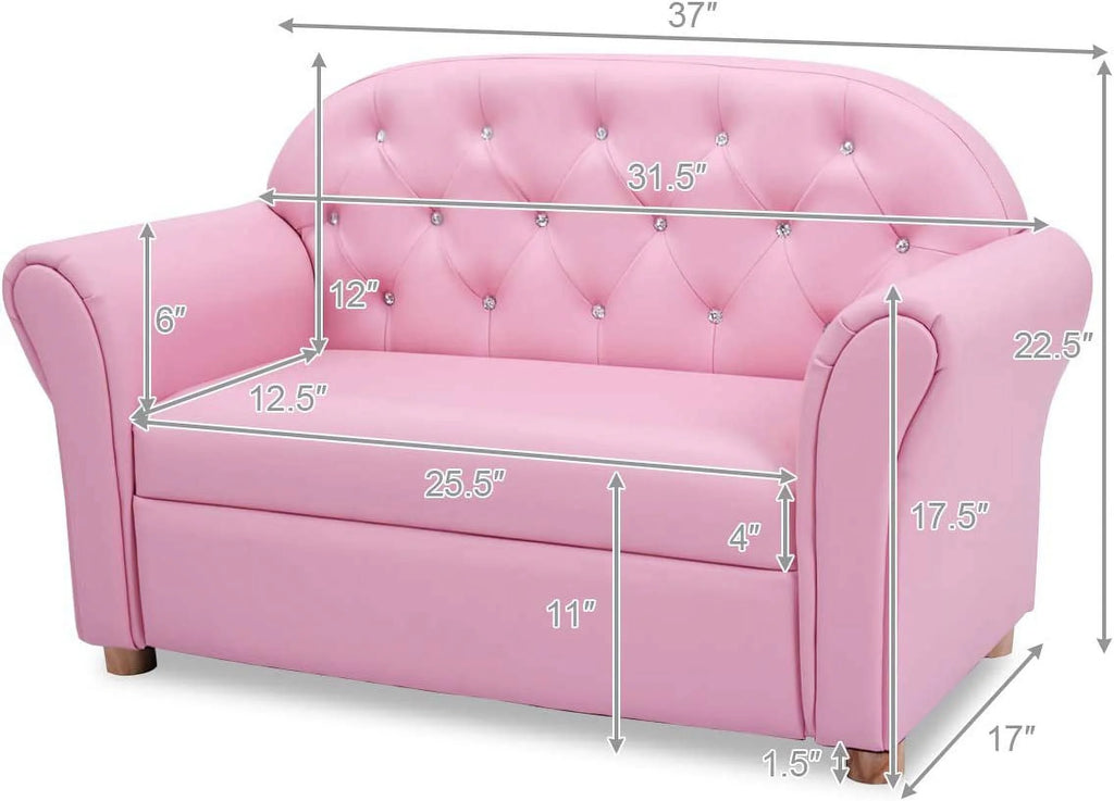 Pink 2 Seat Kids Sofa Bed R603862