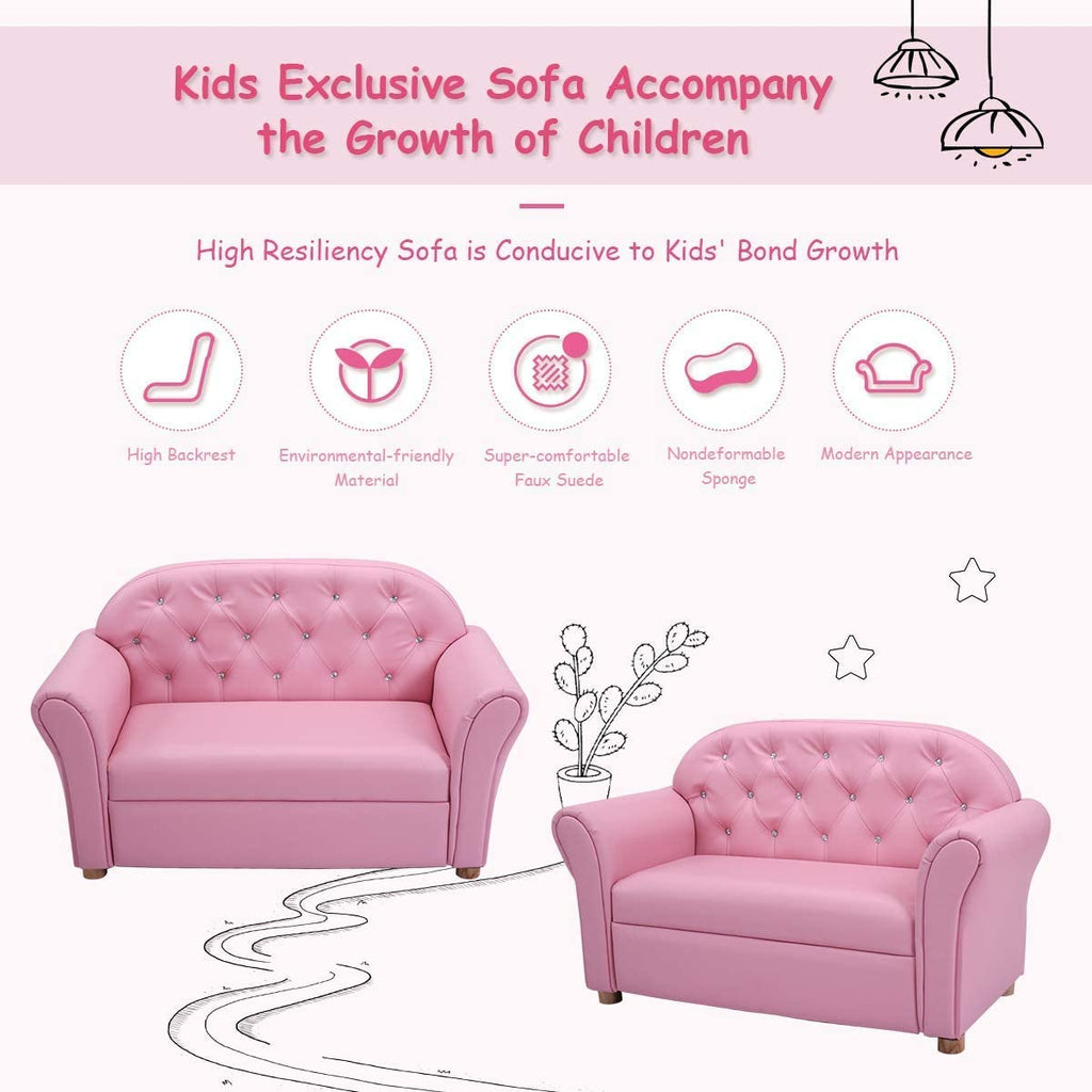 Pink 2 Seat Kids Sofa Bed R603862