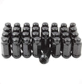 Set of 32 Black 1.90" Long Bulge Acorn Lug Nuts M14x1.50 Cone Seat I692783