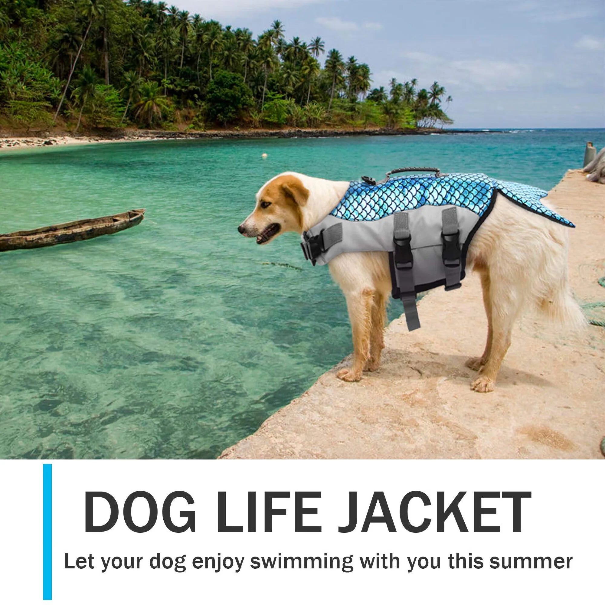 Reflective Adjustable Dog Life Jacket with Rescue Handle N701176