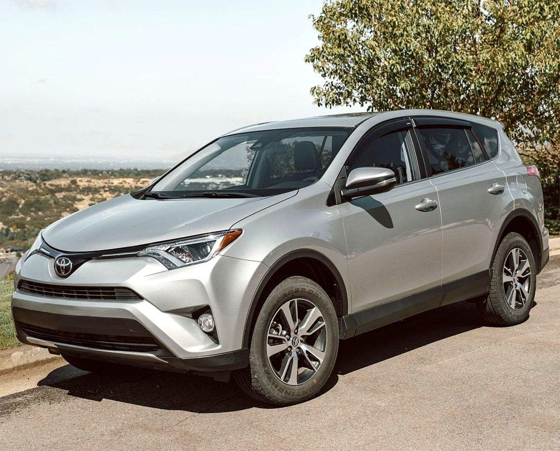 4 pcs Tape-on Side Window Deflectors for Toyota RAV4 2013-2018 SUV H5103