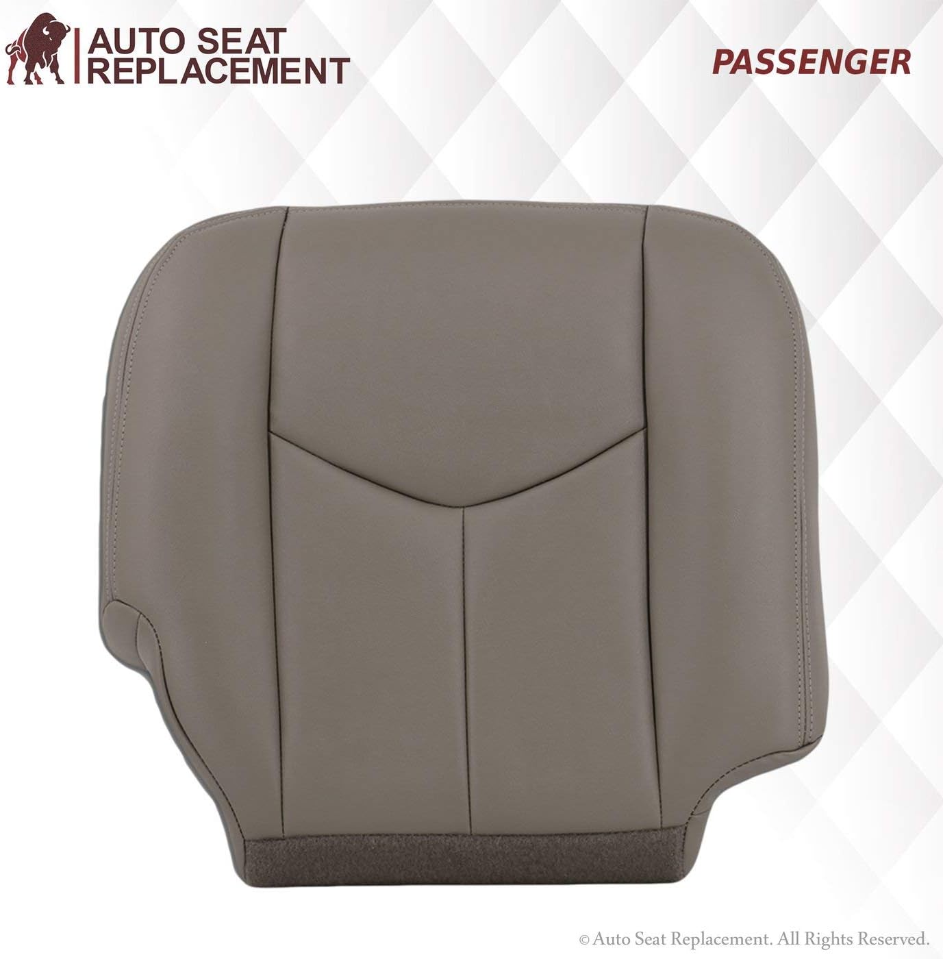 Passenger Synthetic Leather Seat Cover in Pewter Gray A590