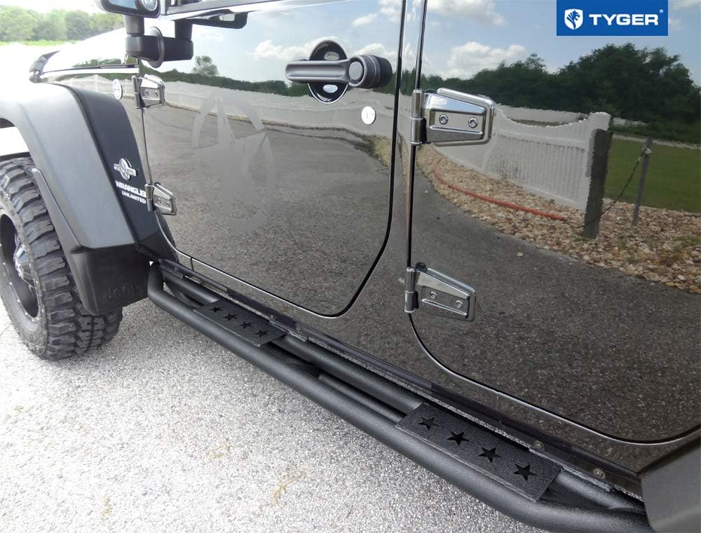Textured Black Side Step Running Boards for Jeep Wrangler JK 4 Door J37059