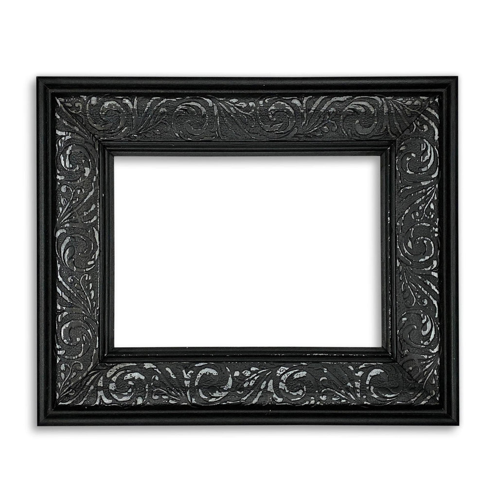 Black Over Silver Embossed Frame Z137578