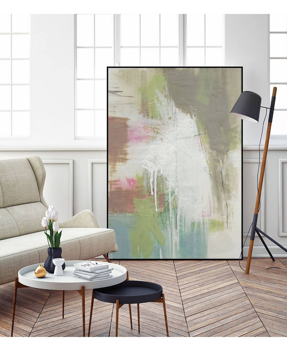 36x22 x 24x22 Framed Canvas Multi R9517