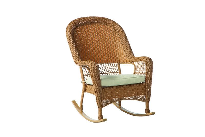 Tan Wicker Frame Stackable Rocking Chair E751129
