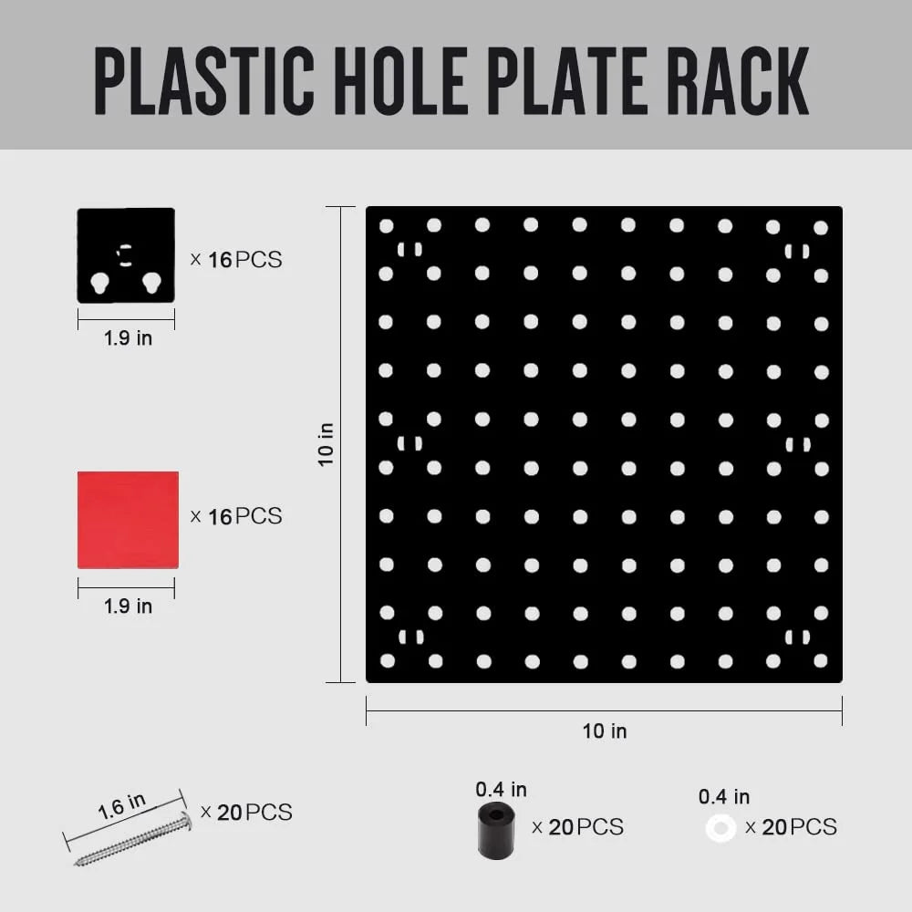 4PCS Plastic Pegboard Wall Organizer Kit Y746162