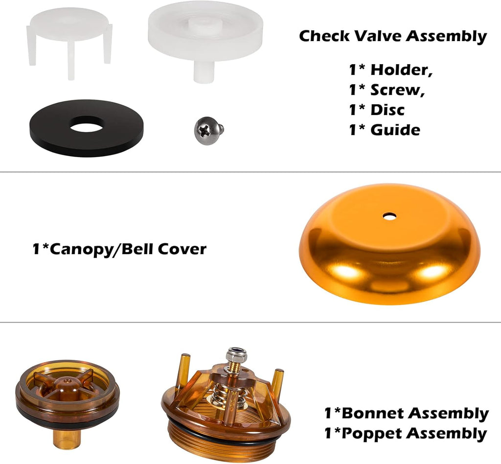 905-212 Bonnet and Poppet Repair Kit & 905-052 Check Valve Assembly Repair Kit & Canopy for Febco 765EBV 1" & 1-1/4" 765 Backflow Preventer and Vacuum Breaker Pack of 2 H190921
