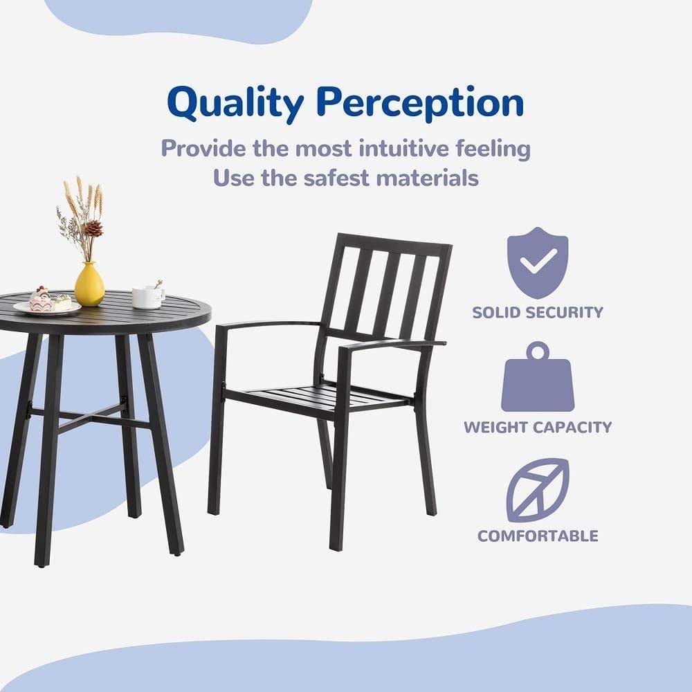 3 Piece Black Metal Outdoor Bistro Set F54086