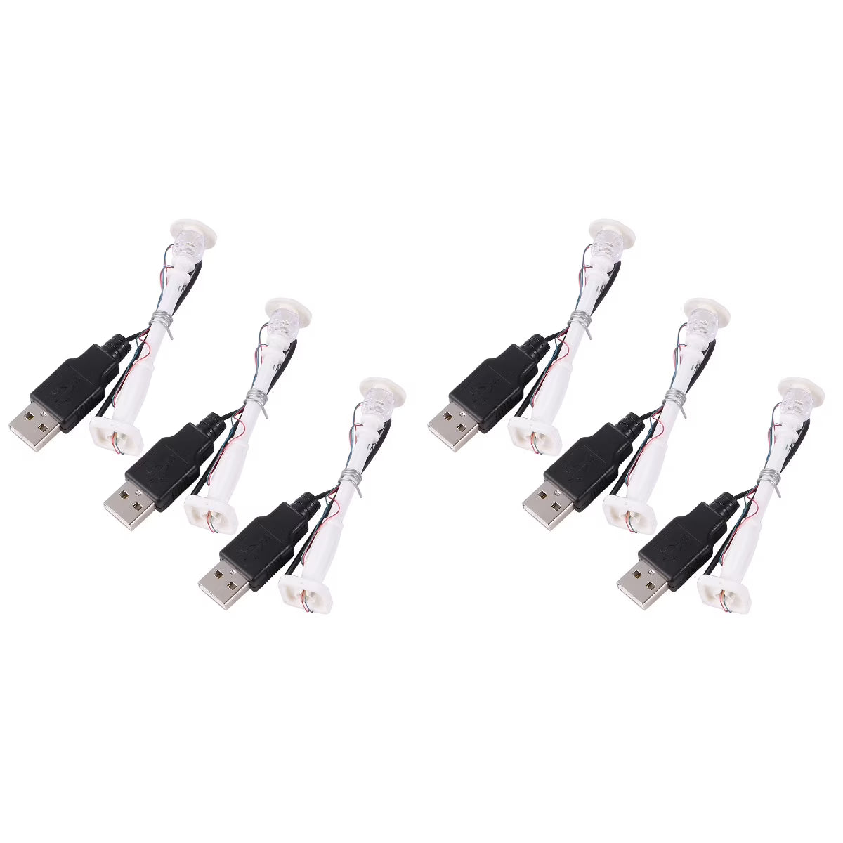6 Pcs Mini LED White Roller Skates Toe Caps X8896