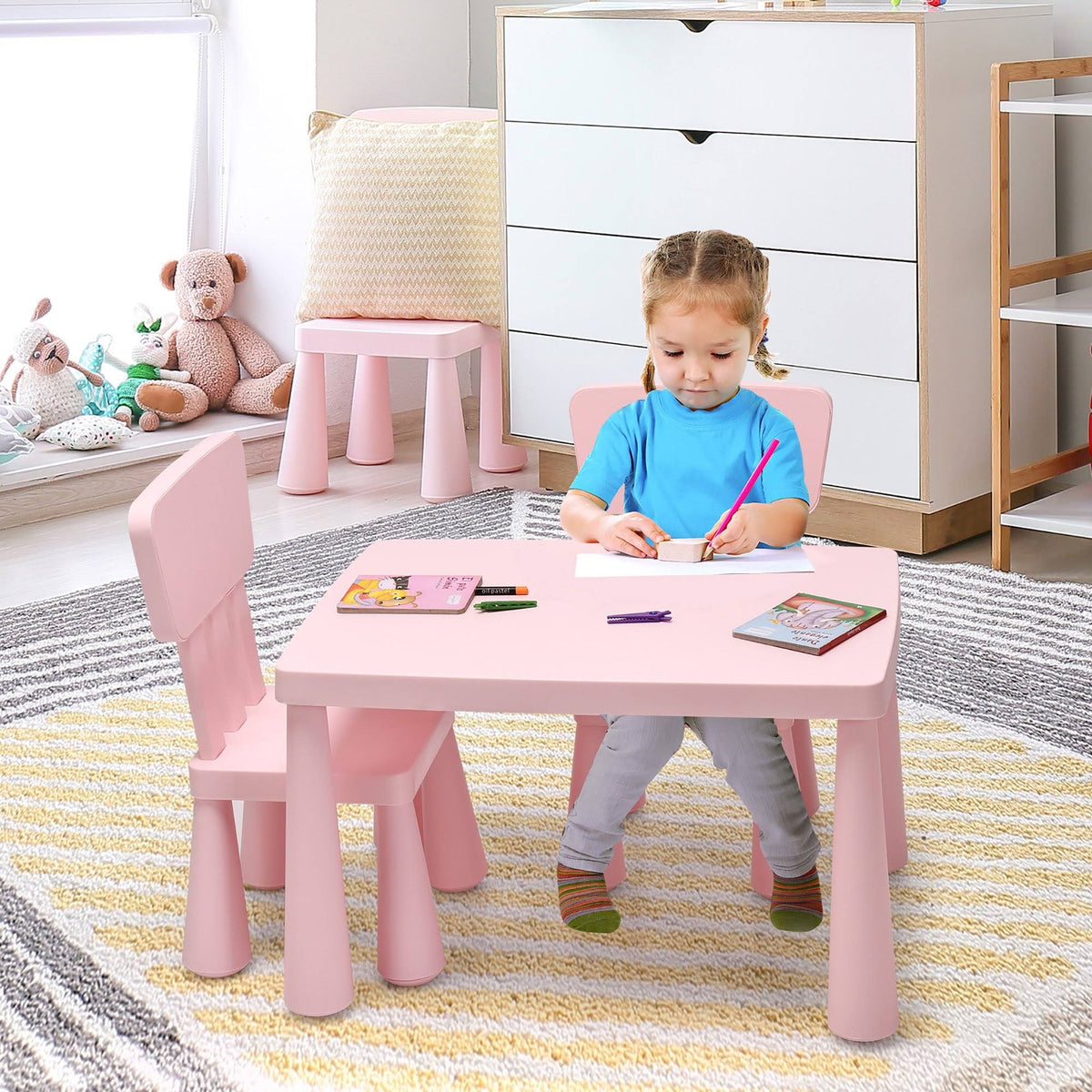 Blue 3-Piece Kids Table and Chair Set A27254
