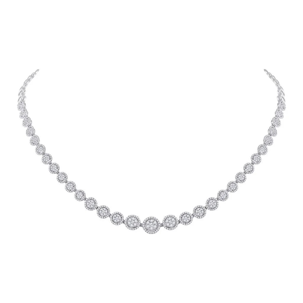 14k White Gold Diamond Tennis Necklace 3 Cttw J447020