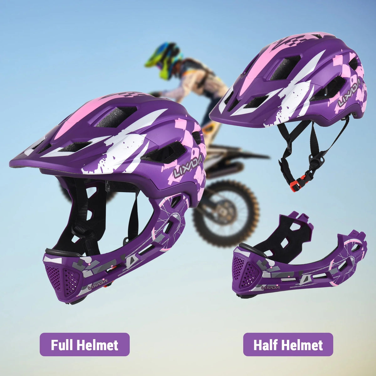 Kids Cycling Helmet Full Face with Detachable Visor Y4626