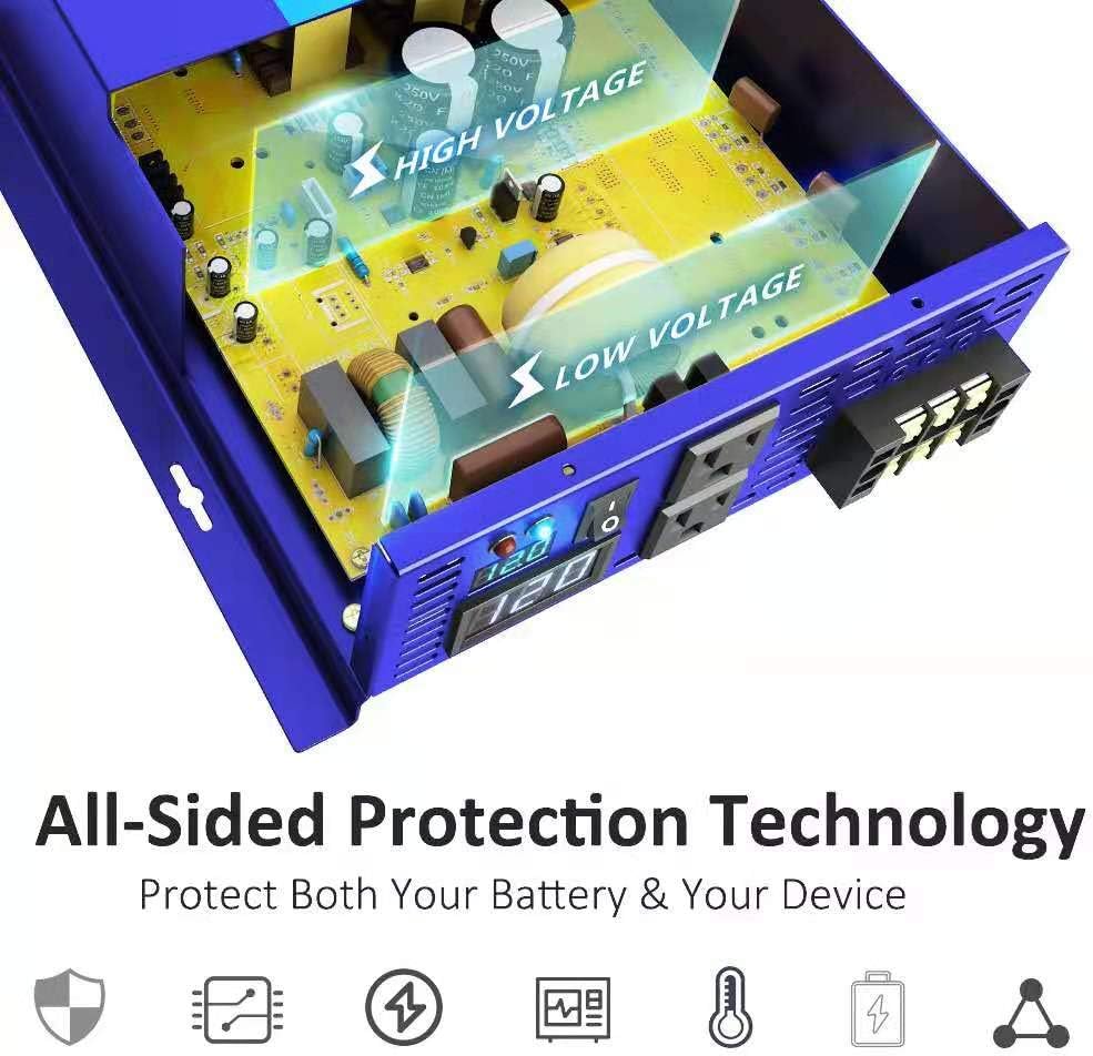 2000 Watt Pure Sine Wave Inverter 24V DC to AC 120V A8383