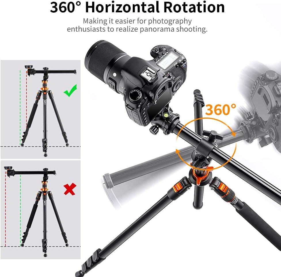 78 inch DSLR Camera Tripod with Magnesium Alloy Center Column L25233