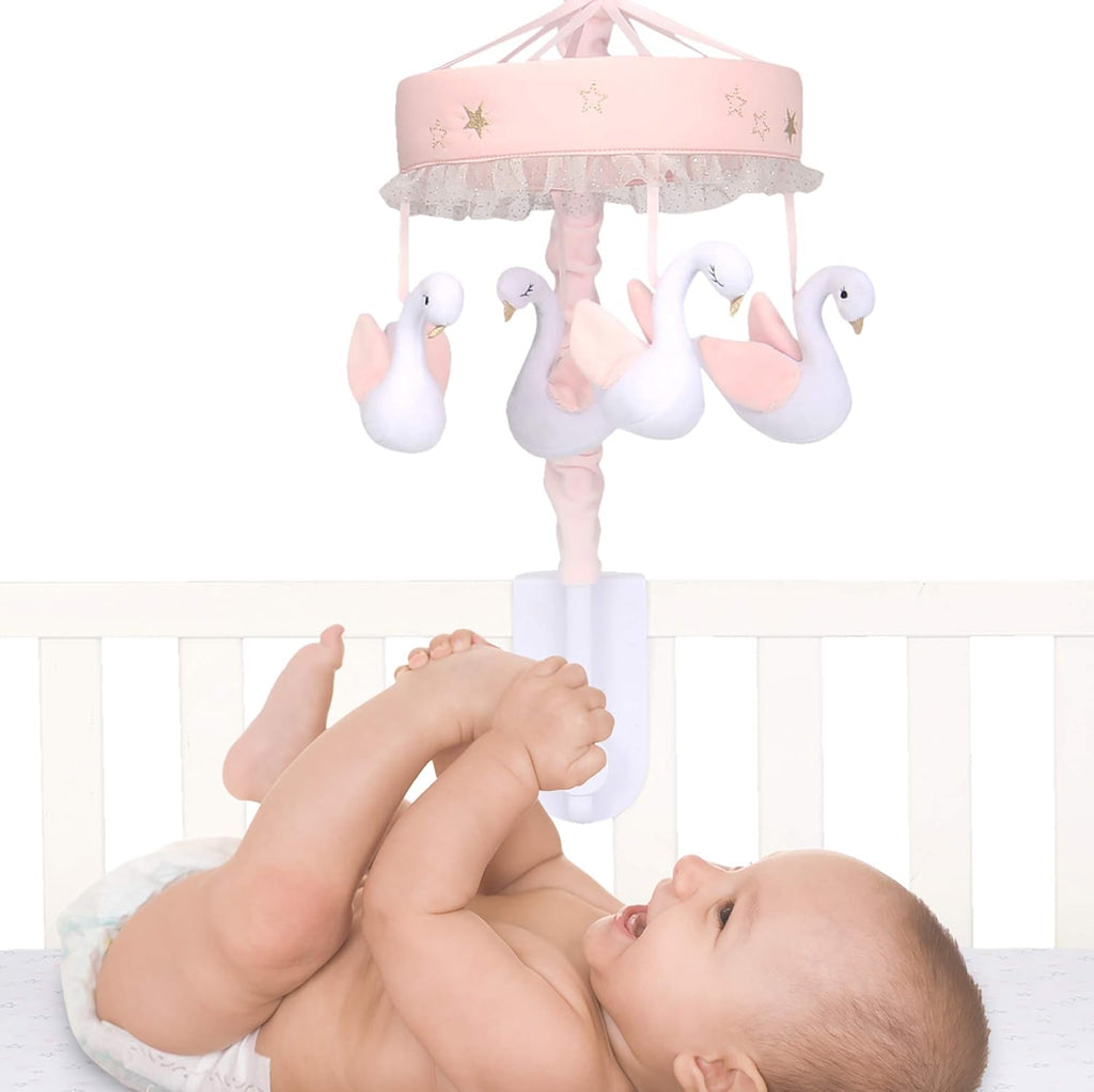 Pink/White Musical Baby Crib Mobile O29860