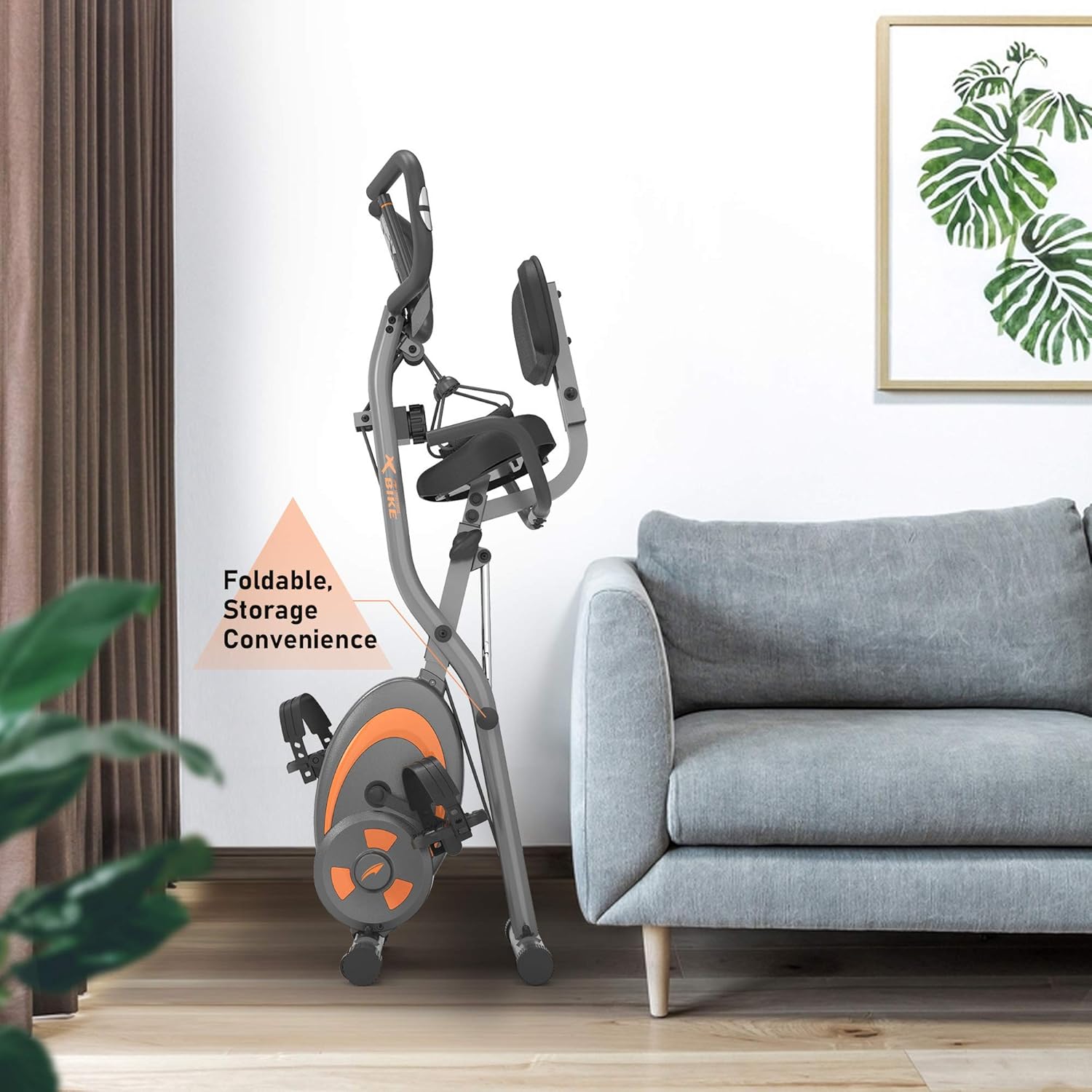 Grey Recumbent Exercise Bike with Arm Resistance Bands and LCD Monitor Y86951