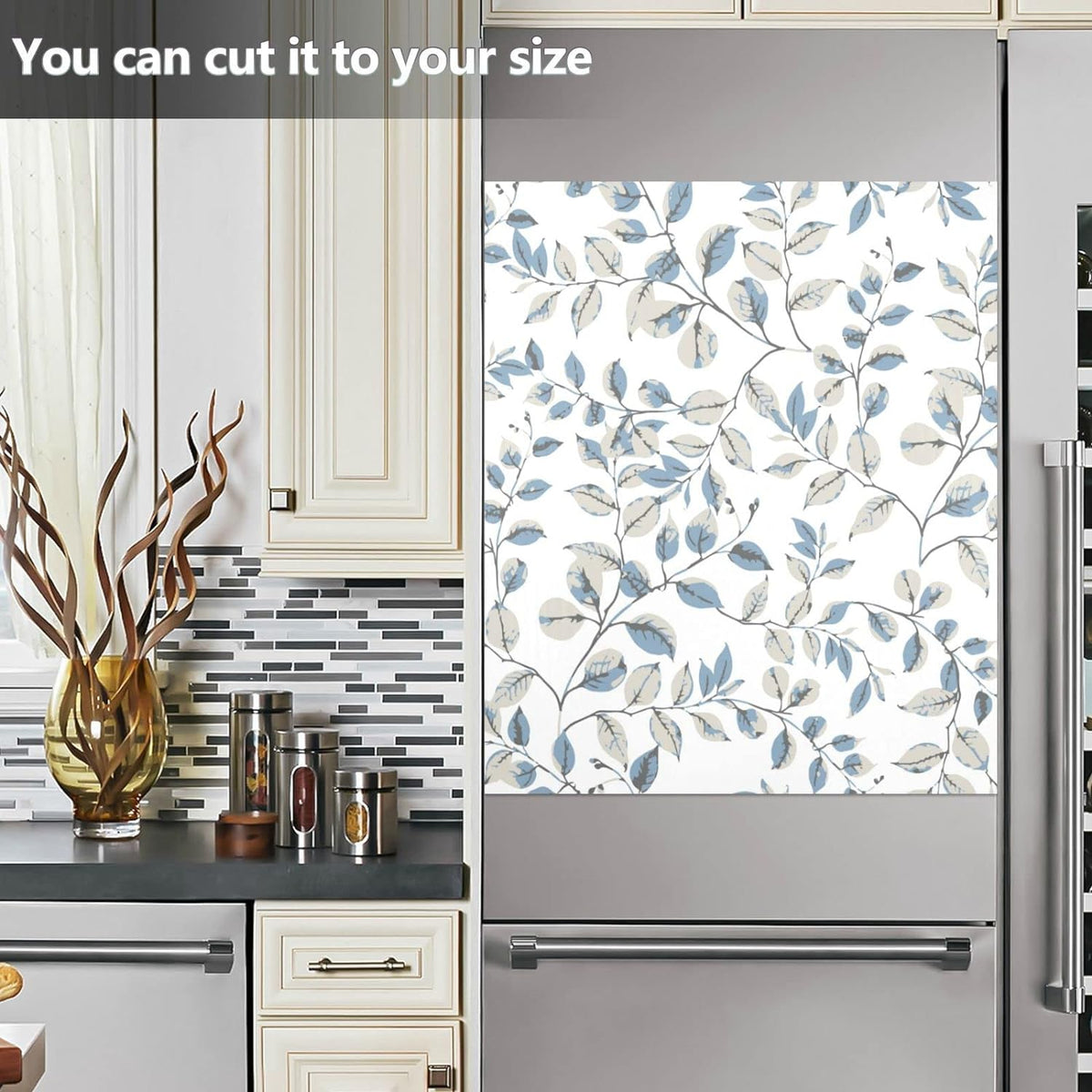 Flower Dishwasher Magnet Cover, 23x26 Inch Decorative Front Dishwasher Cover Sticker N19122