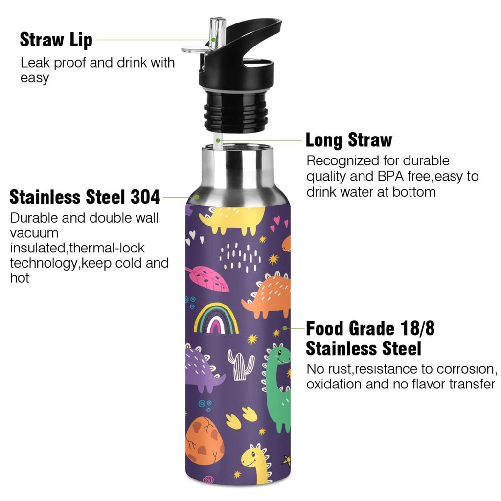 Stainless Steel Insulated Water Bottle with Straw Lid M46158