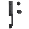 Satin Black Full Dummy Handleset with Contemporary Knob and Round Rose G935