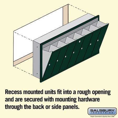 Green Recessed Mounted Vertical Mailbox K1457