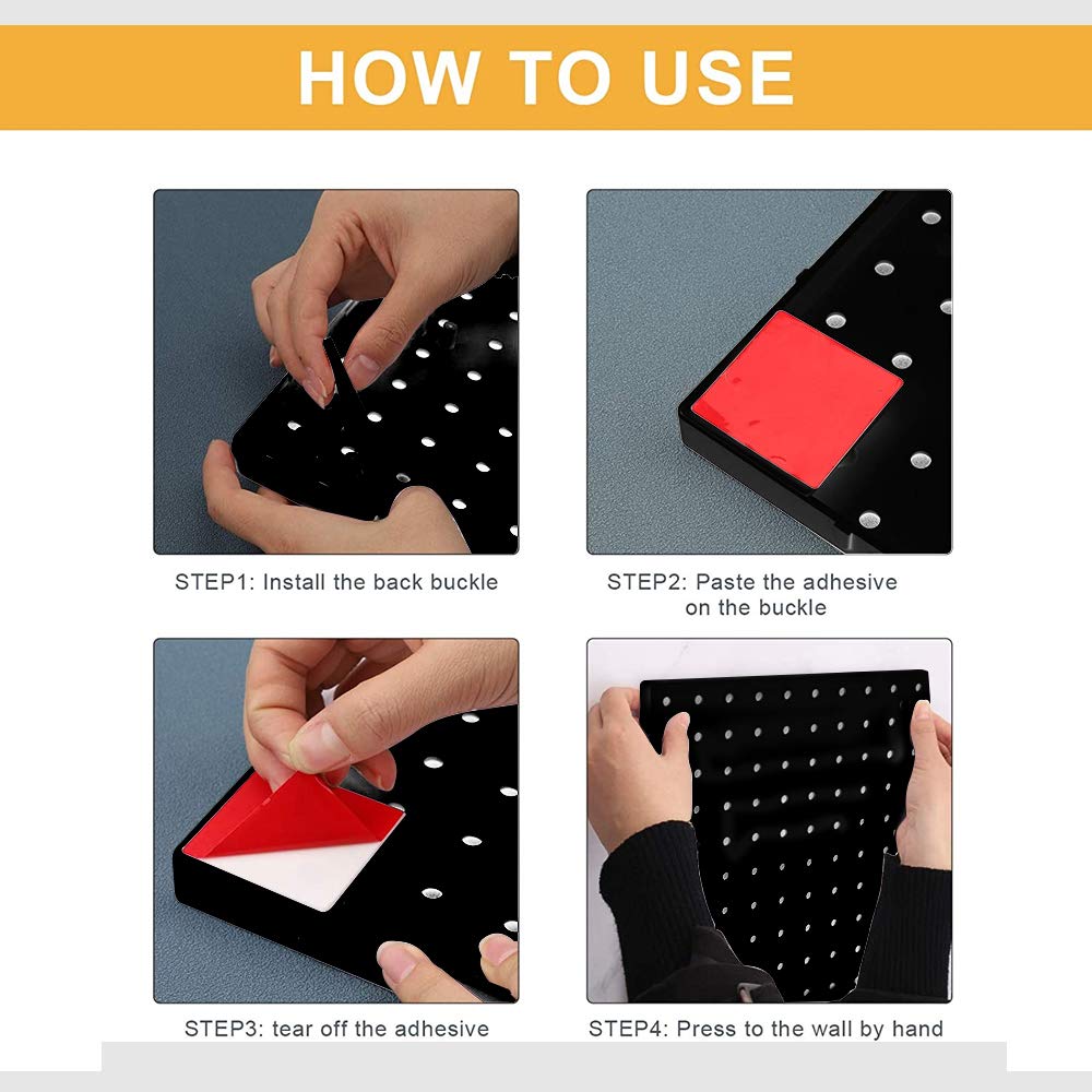 4PCS Plastic Pegboard Wall Organizer Kit Y746162