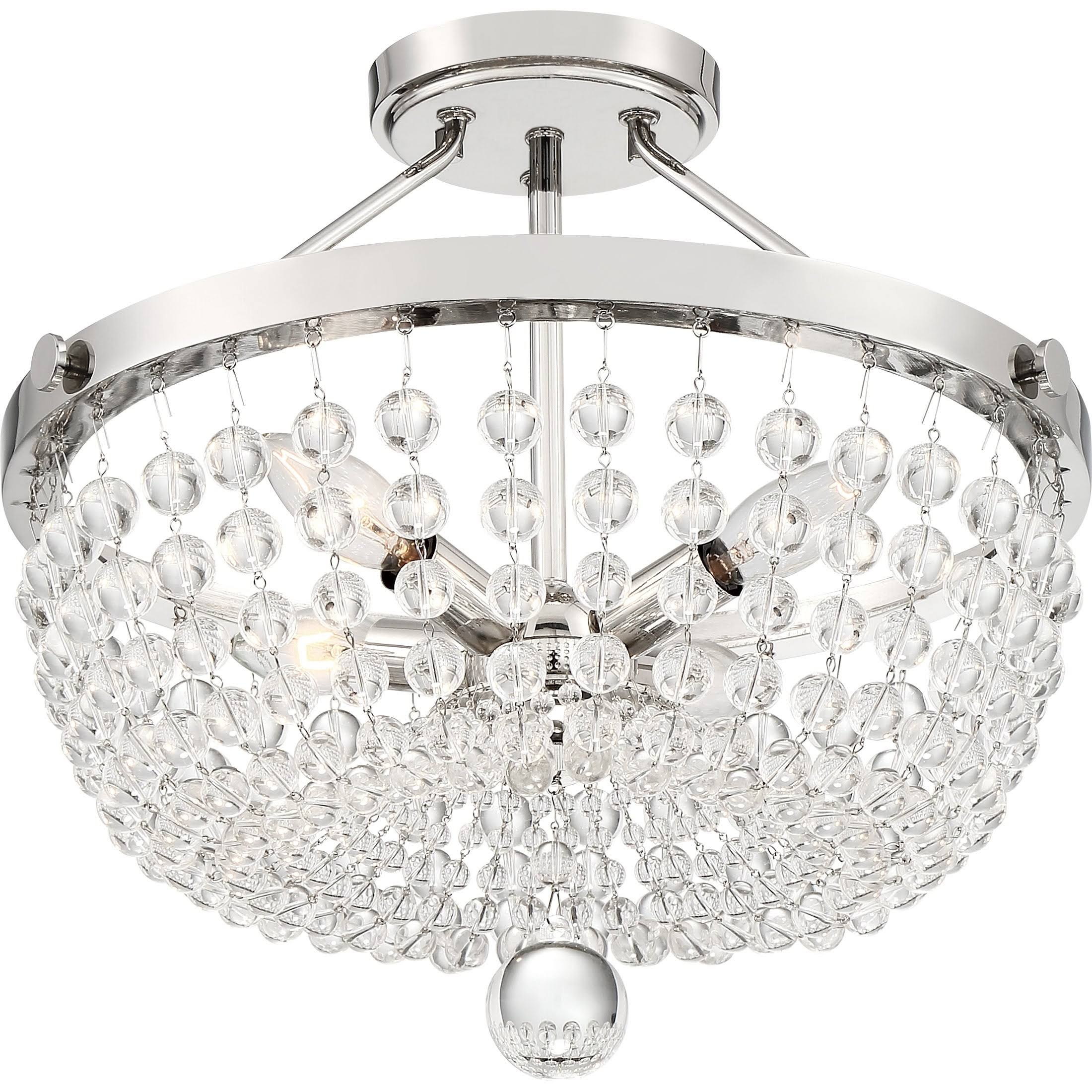 Polished Nickel Semi Flush Mount Light J78492