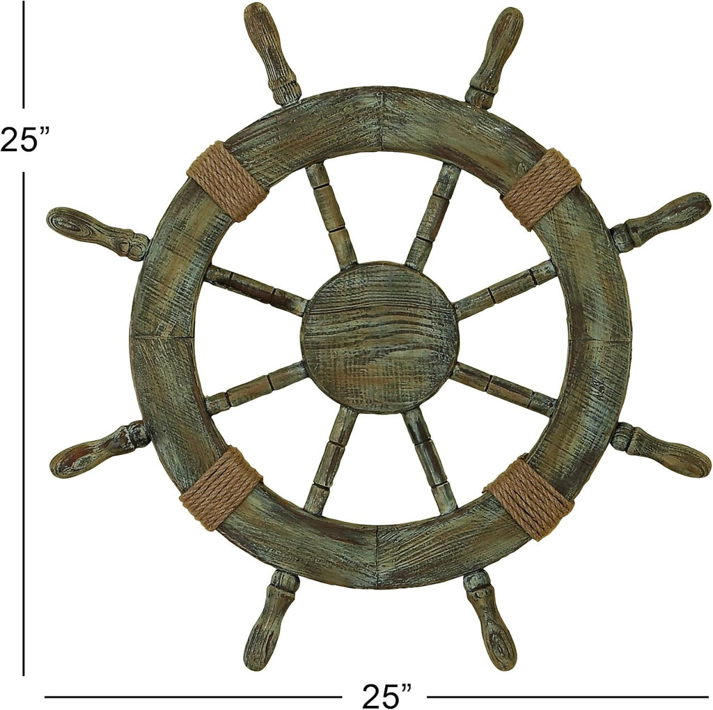 Wood Pirate's Ship Wheel Marine Decor D4650