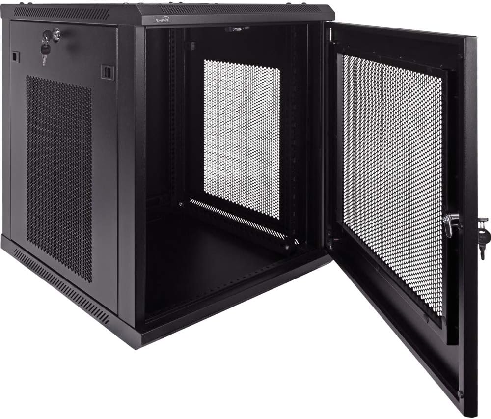 12U Wallmount Cabinet Enclosure 19-Inch Server Network Rack with Locking Perforated Door Black S28022