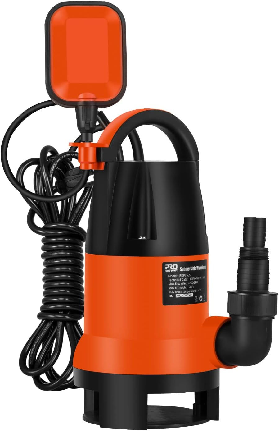 2 Pack 1HP 3700GPH Submersible Clean/Dirty Water Pump with Automatic Float Switch O72819