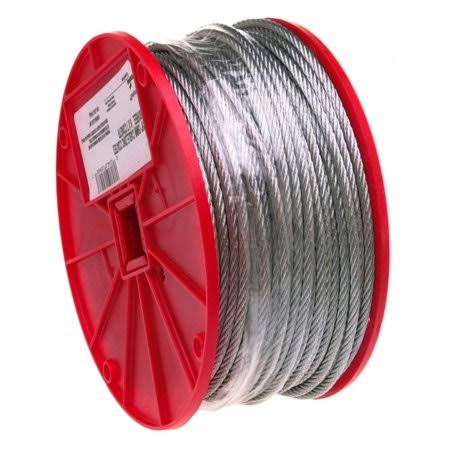 Galvanized Steel Wire Rope, 3/16 inch, 250' Length Y761242
