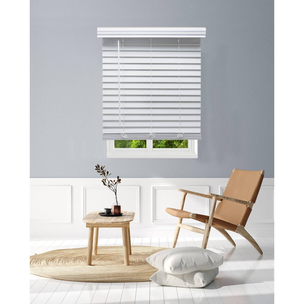 White Faux Wood Cordless Blinds I517