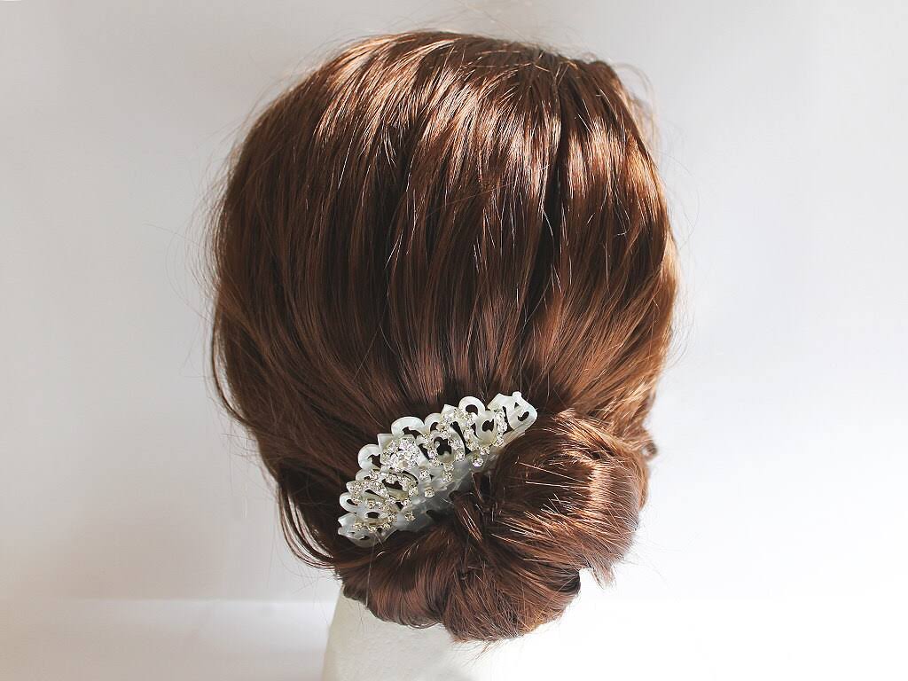 Mother of Pearl Rhinestone Bridal Hair Comb M948096