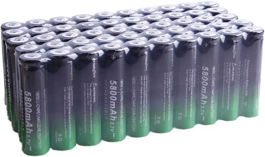 50 Pack 18650 Rechargeable 5800mAh 20A 3.7V Button Top Batteries Y147812
