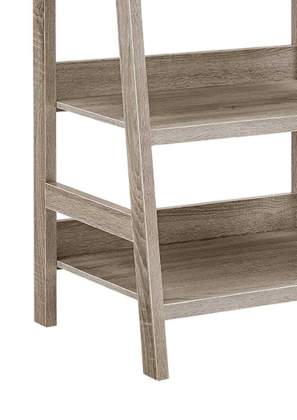 Gray Wooden Ladder Bookcase with Five Shelves Q809