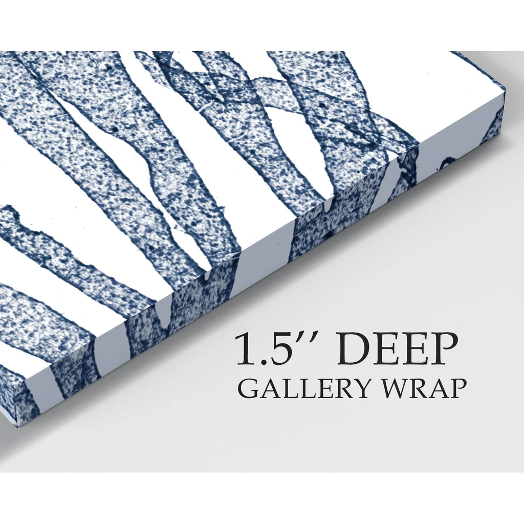 Navy Seaweed Gallery Wrapped Canvas 10x10 V776