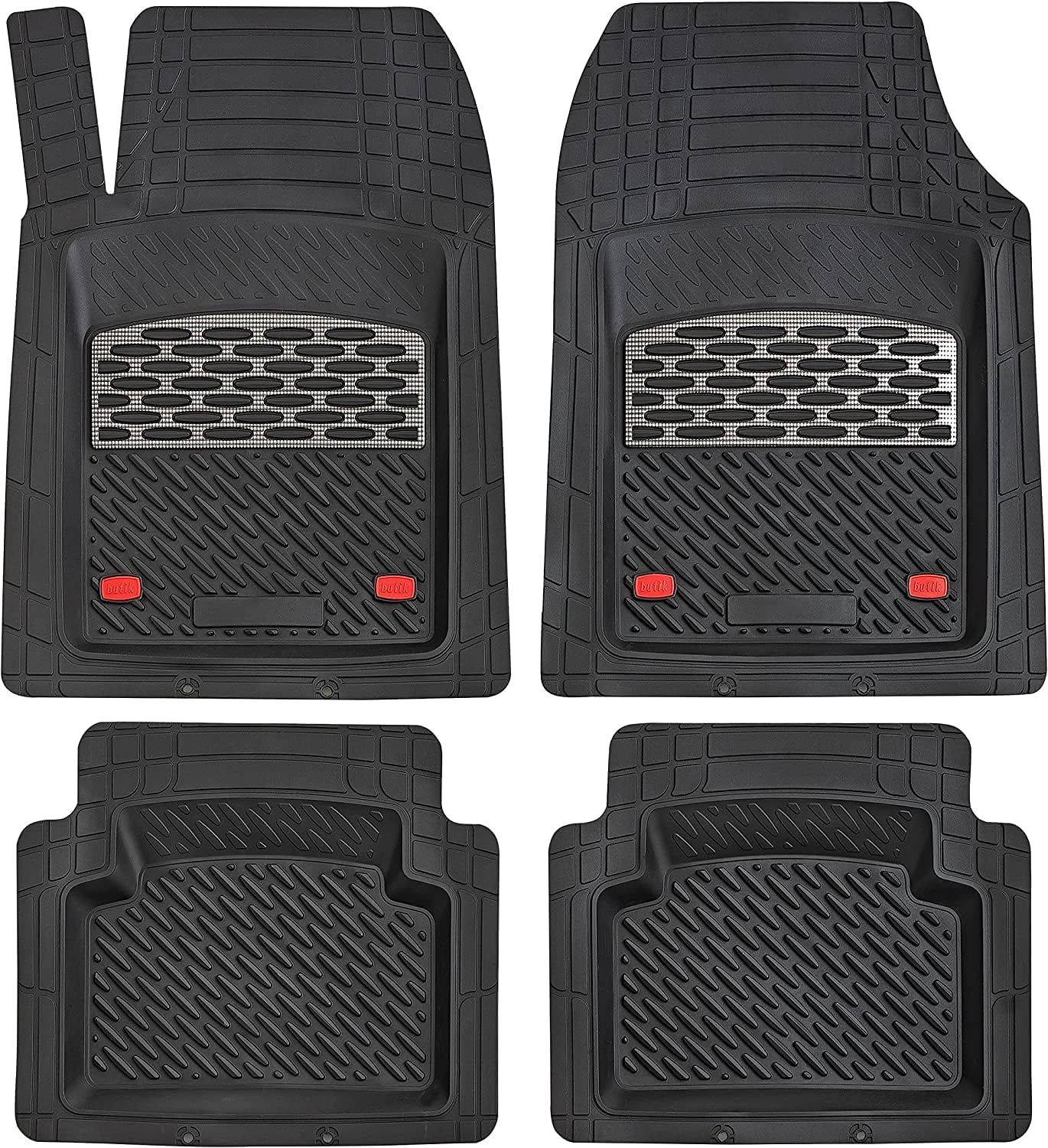 Silver 5-Piece Heavy-Duty Automotive Floor Mat Z786441