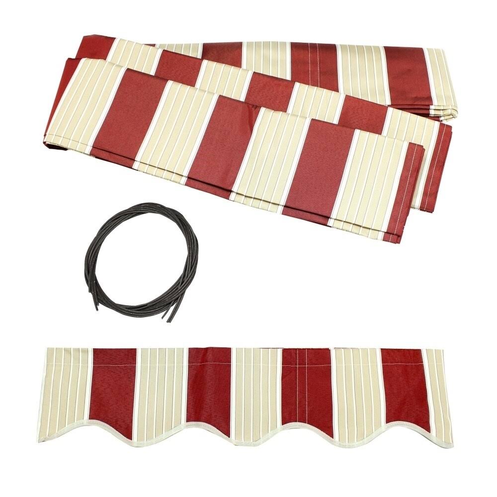 Retractable Motorized Patio Awning, 20 x 10, Multi Stripe Red X6575