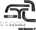 Black Stainless Steel 4'' Universal T Pipe Kit Dual Smoker Exhaust Stack System G202