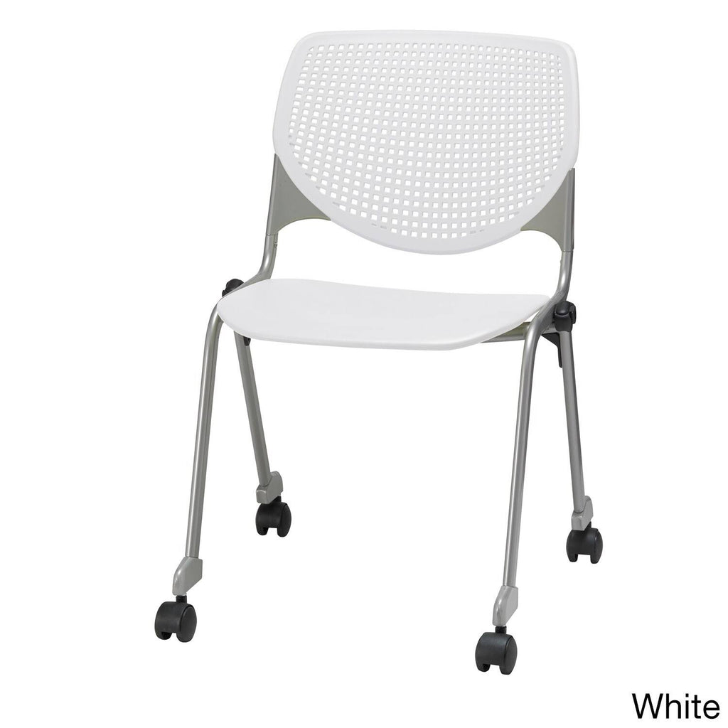 Navy Poly Stack Chair with Casters S657344
