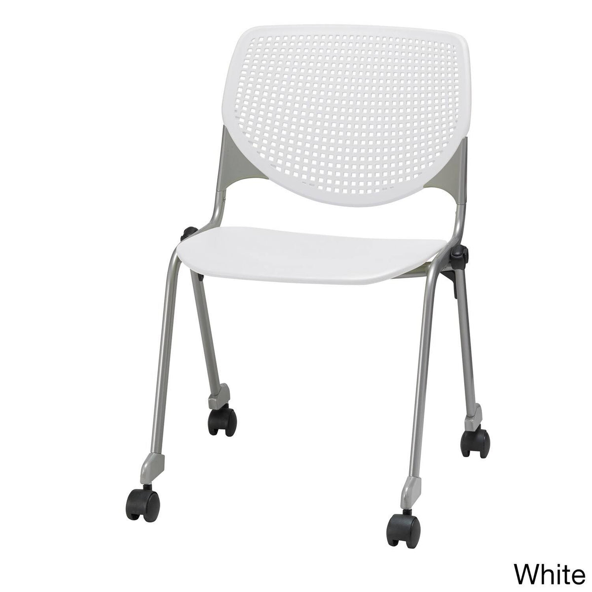 Navy Poly Stack Chair with Casters S657344