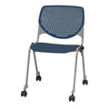 Navy Poly Stack Chair with Casters S657344